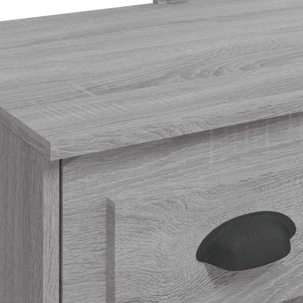 vidaXL Dressing Table with LED Lights Grey Sonoma 90x42x132,5 cm