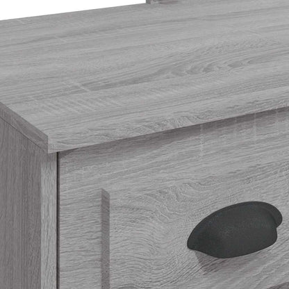 vidaXL Dressing Table with LED Lights Grey Sonoma 90x42x132,5 cm
