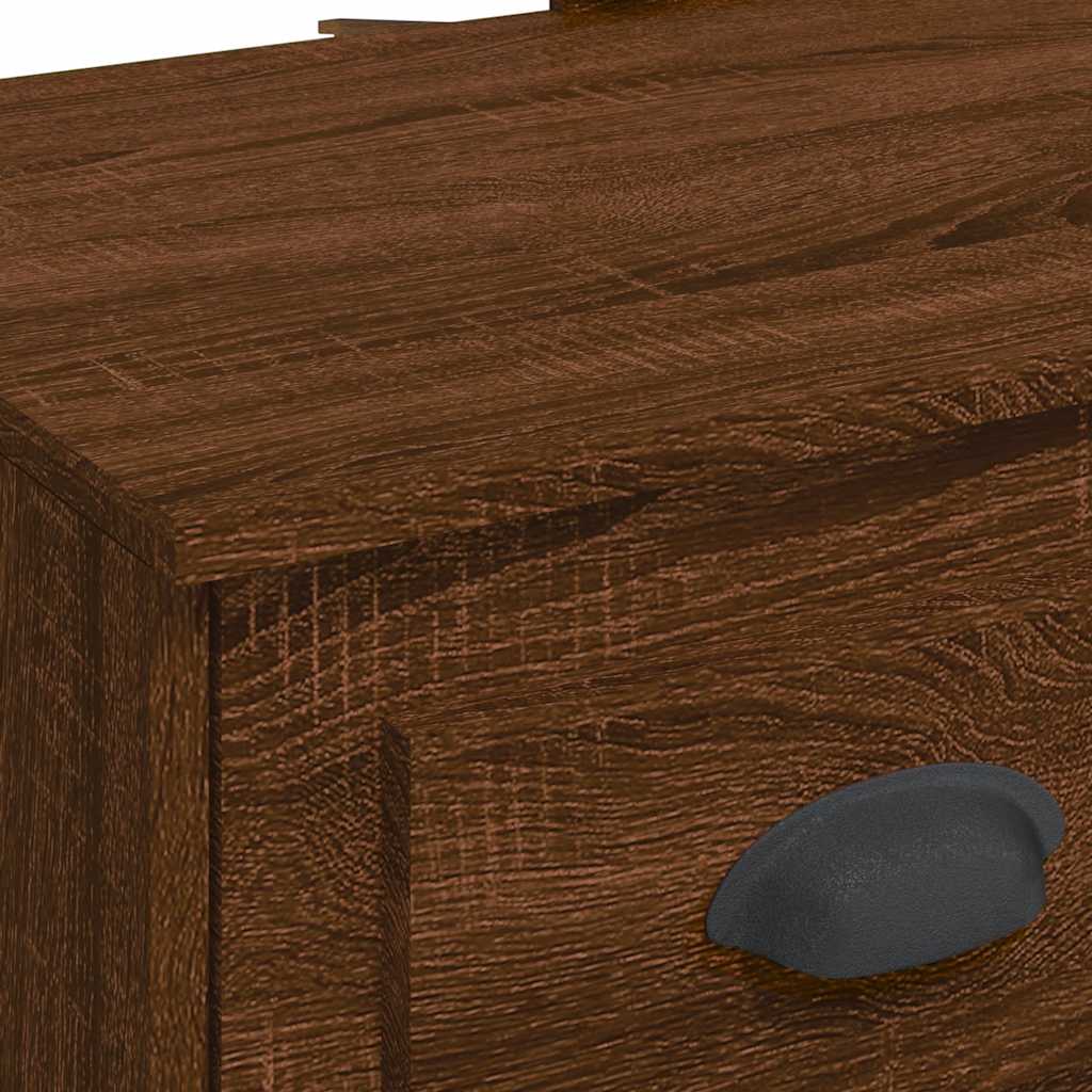 vidaXL Dressing Table with LED Lights Brown Oak 90x42x132,5 cm