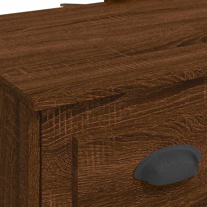 vidaXL Dressing Table with LED Lights Brown Oak 90x42x132,5 cm