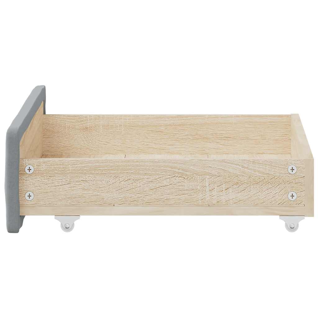 vidaXL Bed Storage Drawers 2 pcs Light Grey Engineered Wood and Fabric