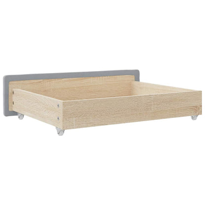 vidaXL Bed Storage Drawers 2 pcs Light Grey Engineered Wood and Fabric