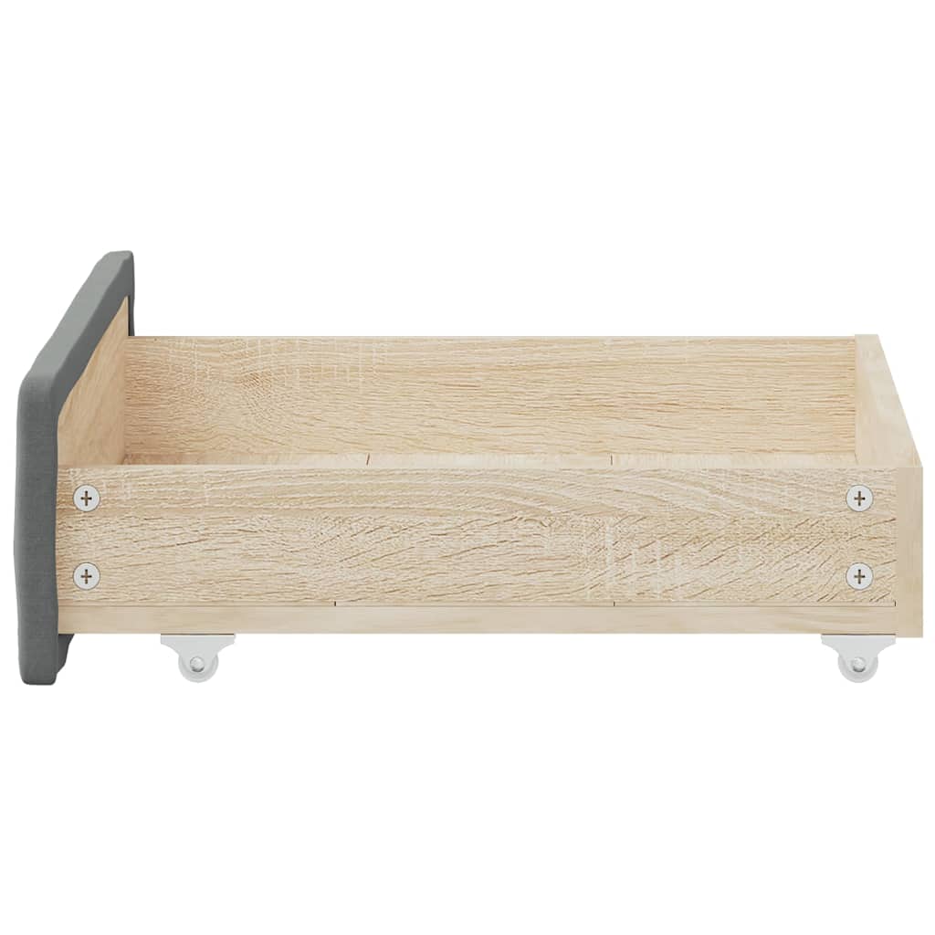 vidaXL Bed Storage Drawers 2 pcs Dark Grey Engineered Wood and Fabric
