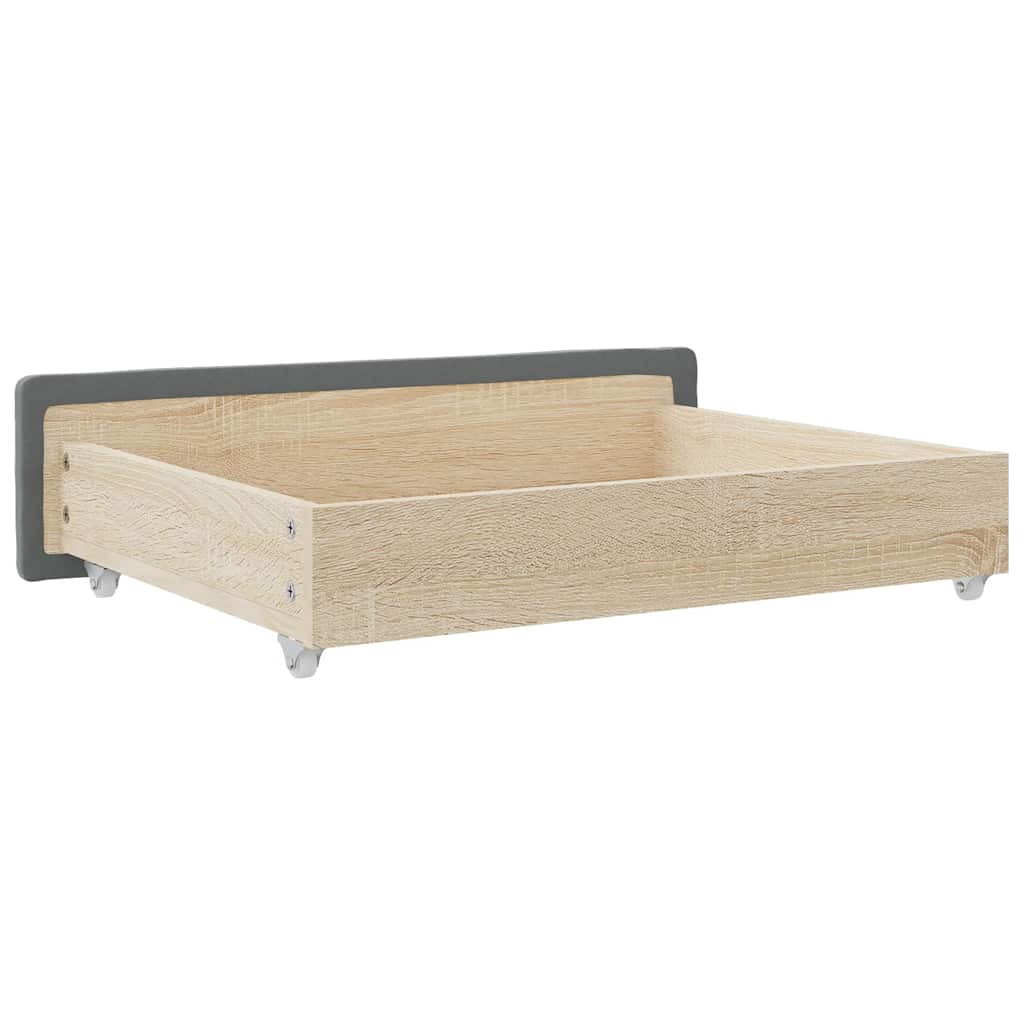 vidaXL Bed Storage Drawers 2 pcs Dark Grey Engineered Wood and Fabric