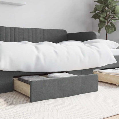vidaXL Bed Storage Drawers 2 pcs Dark Grey Engineered Wood and Fabric