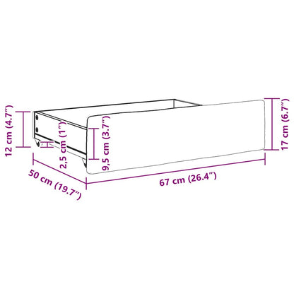 vidaXL Bed Storage Drawers 2 pcs Light Grey Engineered Wood and Velvet
