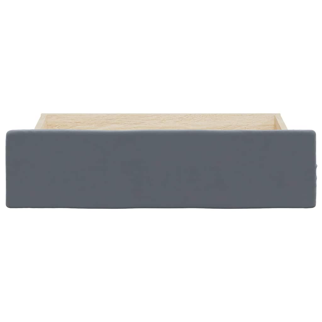vidaXL Bed Storage Drawers 2 pcs Dark Grey Engineered Wood and Velvet