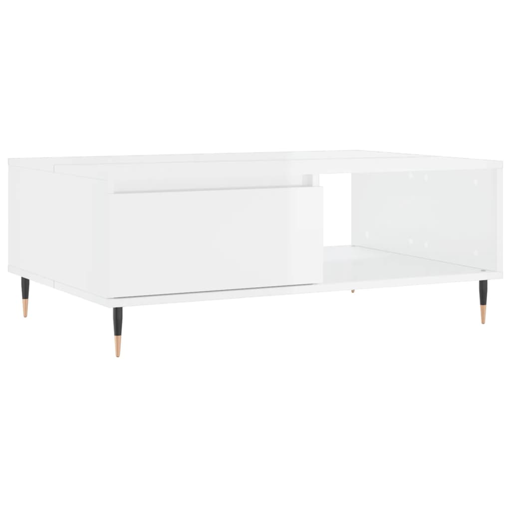 vidaXL Coffee Table High Gloss White 90x60x35 cm Engineered Wood