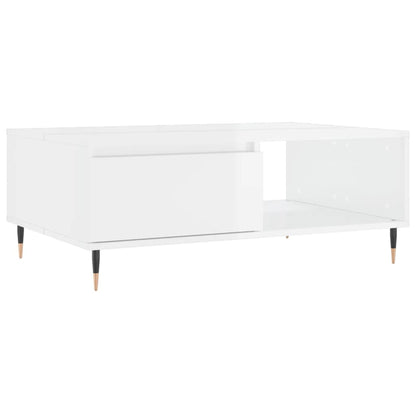 vidaXL Coffee Table High Gloss White 90x60x35 cm Engineered Wood