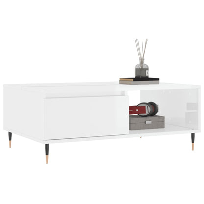 vidaXL Coffee Table High Gloss White 90x60x35 cm Engineered Wood