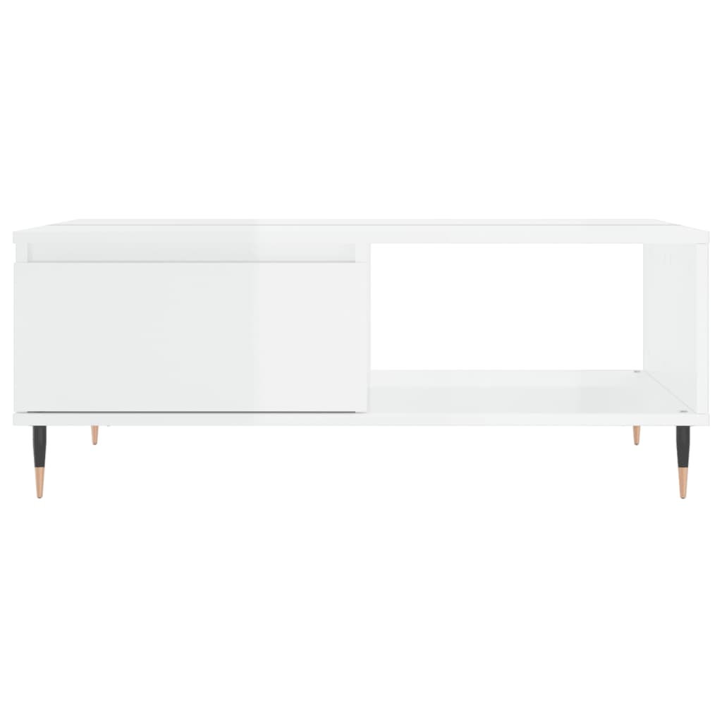 vidaXL Coffee Table High Gloss White 90x60x35 cm Engineered Wood