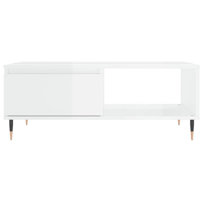 vidaXL Coffee Table High Gloss White 90x60x35 cm Engineered Wood