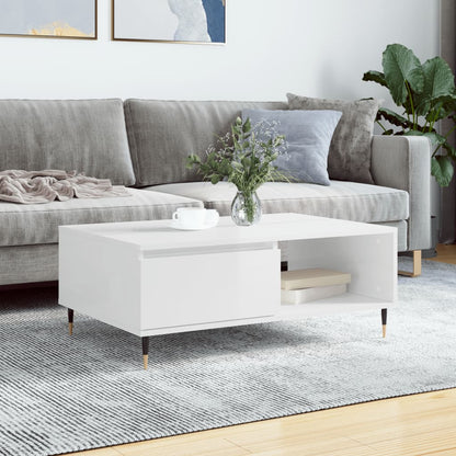 vidaXL Coffee Table High Gloss White 90x60x35 cm Engineered Wood