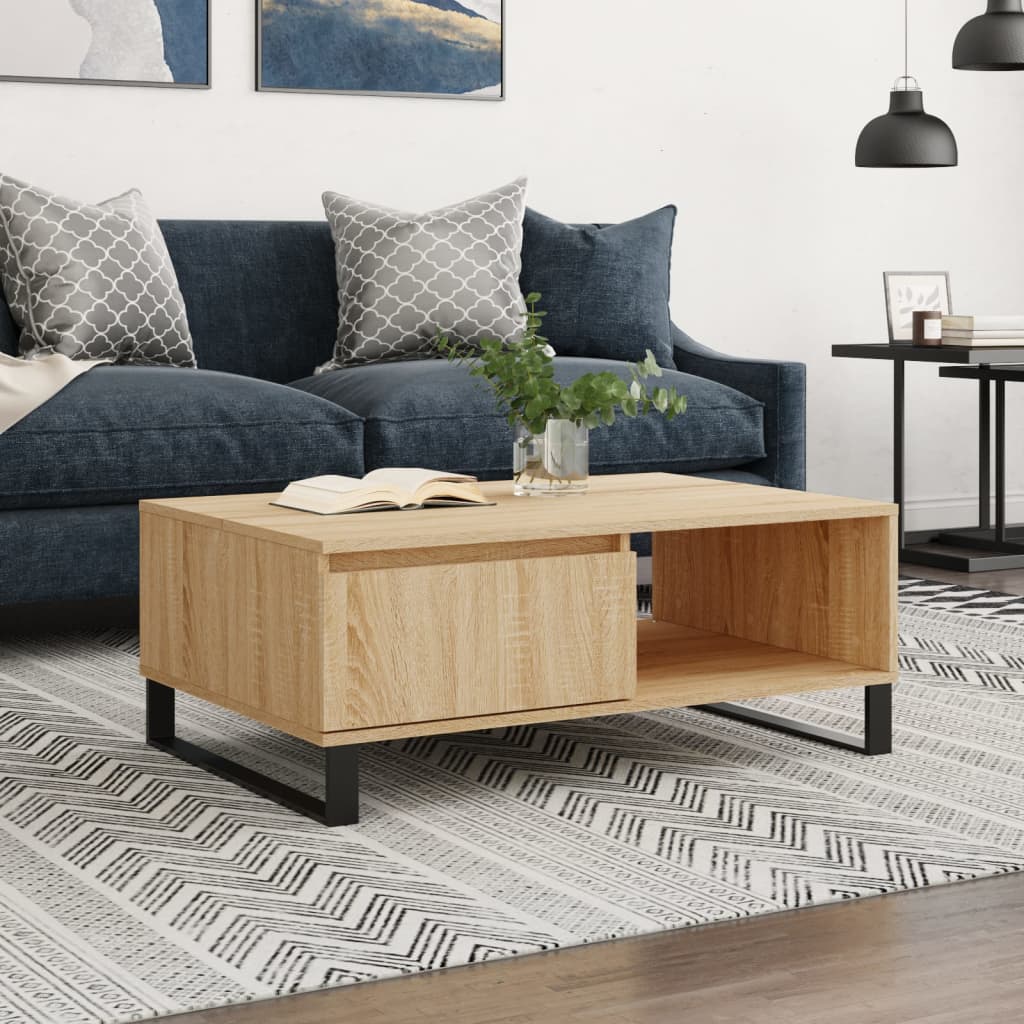 vidaXL Coffee Table Sonoma Oak 90x60x35 cm Engineered Wood