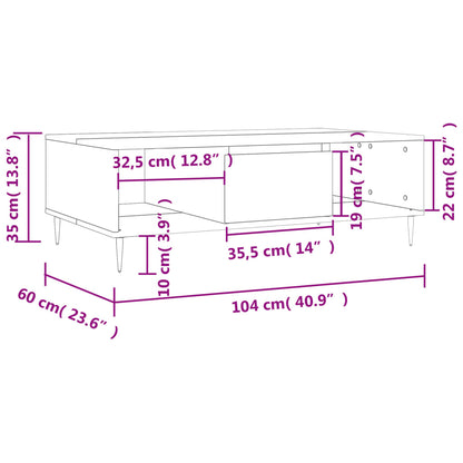 vidaXL Coffee Table Sonoma Oak 104x60x35 cm Engineered Wood