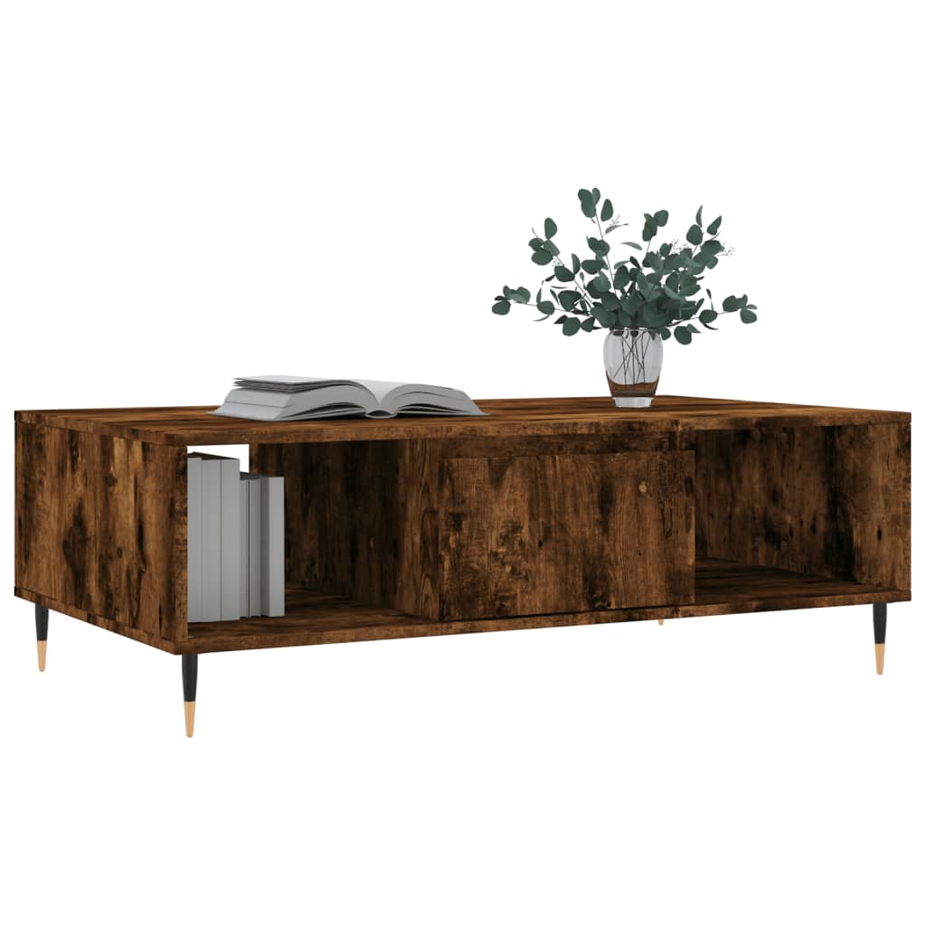 vidaXL Coffee Table Smoked Oak 104x60x35 cm Engineered Wood