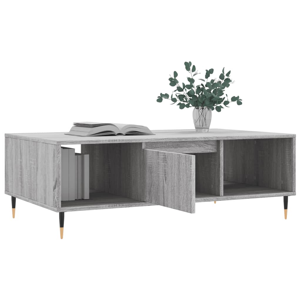 vidaXL Coffee Table Grey Sonoma 104x60x35 cm Engineered Wood