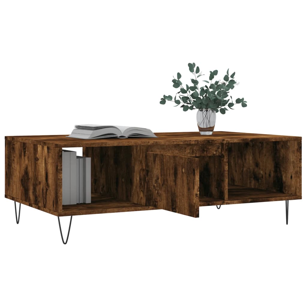 vidaXL Coffee Table Smoked Oak 104x60x35 cm Engineered Wood