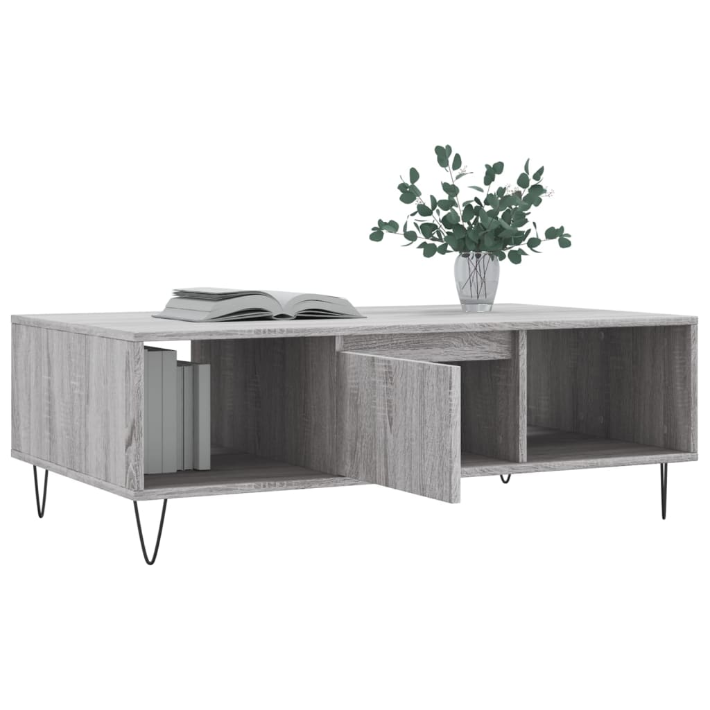 vidaXL Coffee Table Grey Sonoma 104x60x35 cm Engineered Wood