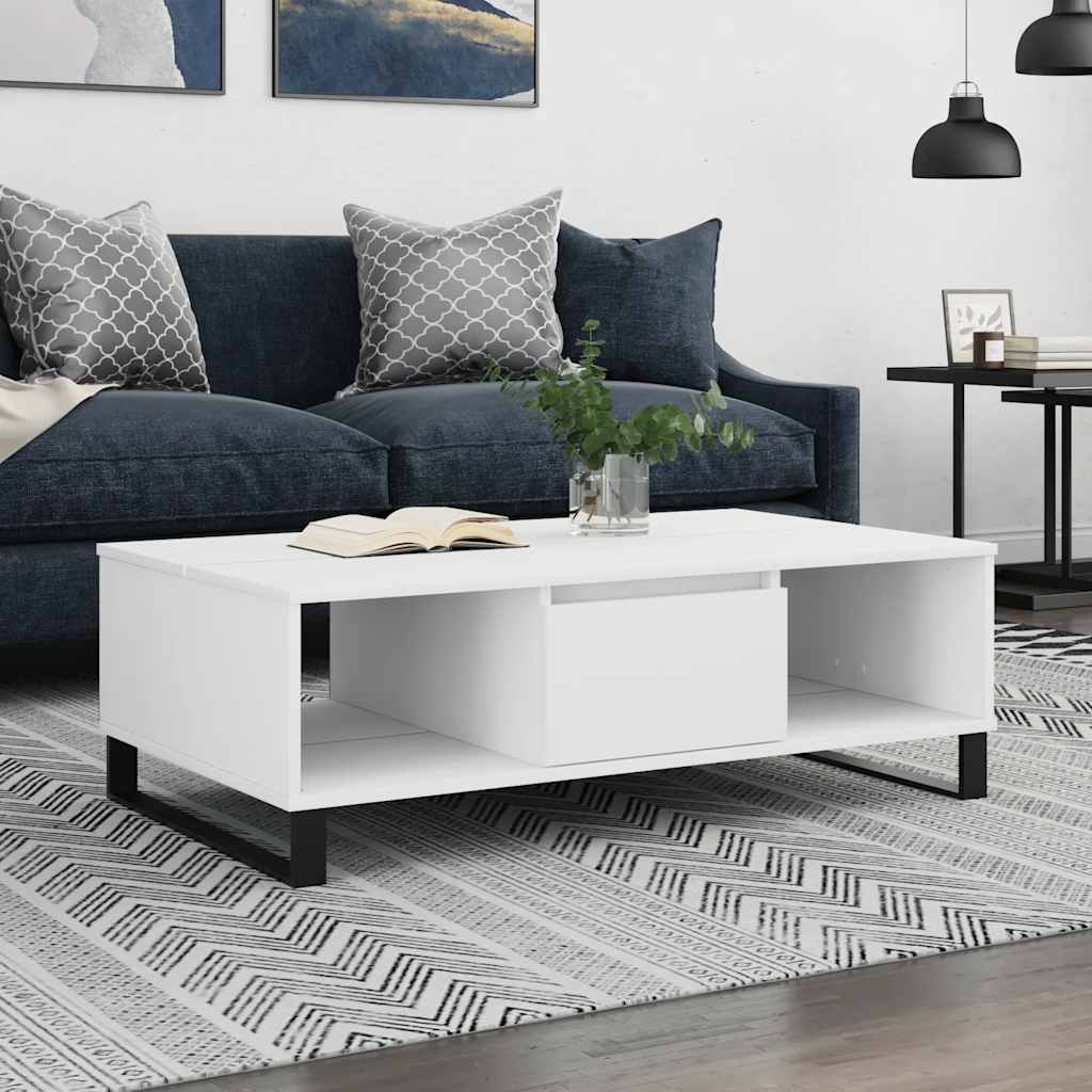 vidaXL Coffee Table White 104x60x35 cm Engineered Wood