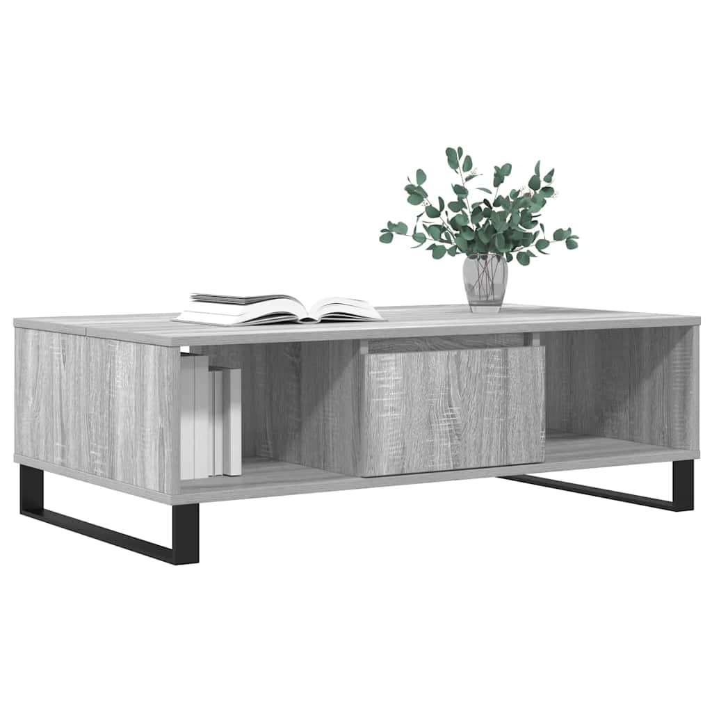 vidaXL Coffee Table Grey Sonoma 104x60x35 cm Engineered Wood