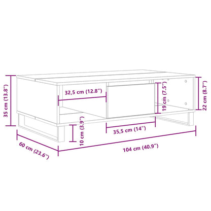 vidaXL Coffee Table Grey Sonoma 104x60x35 cm Engineered Wood