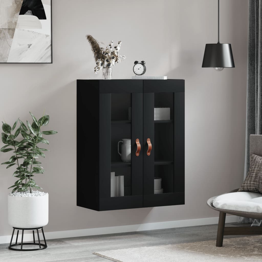 vidaXL Wall Mounted Cabinet Black 69,5x34x90 cm