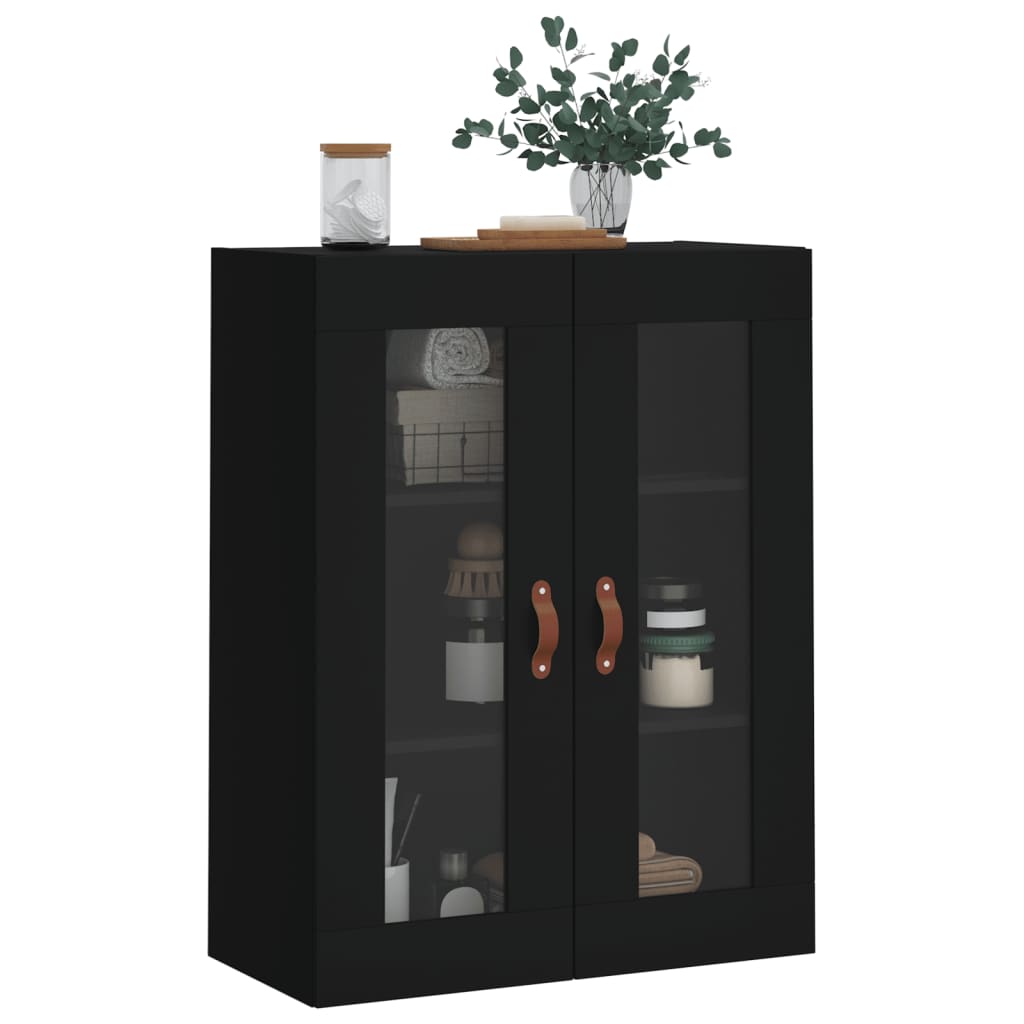 vidaXL Wall Mounted Cabinet Black 69,5x34x90 cm