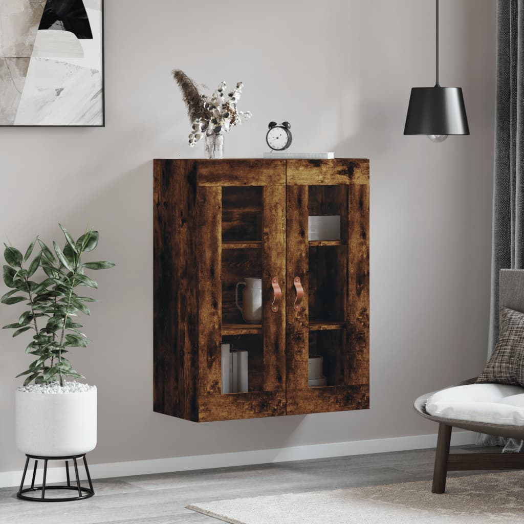 vidaXL Wall Mounted Cabinet Smoked Oak 69,5x34x90 cm