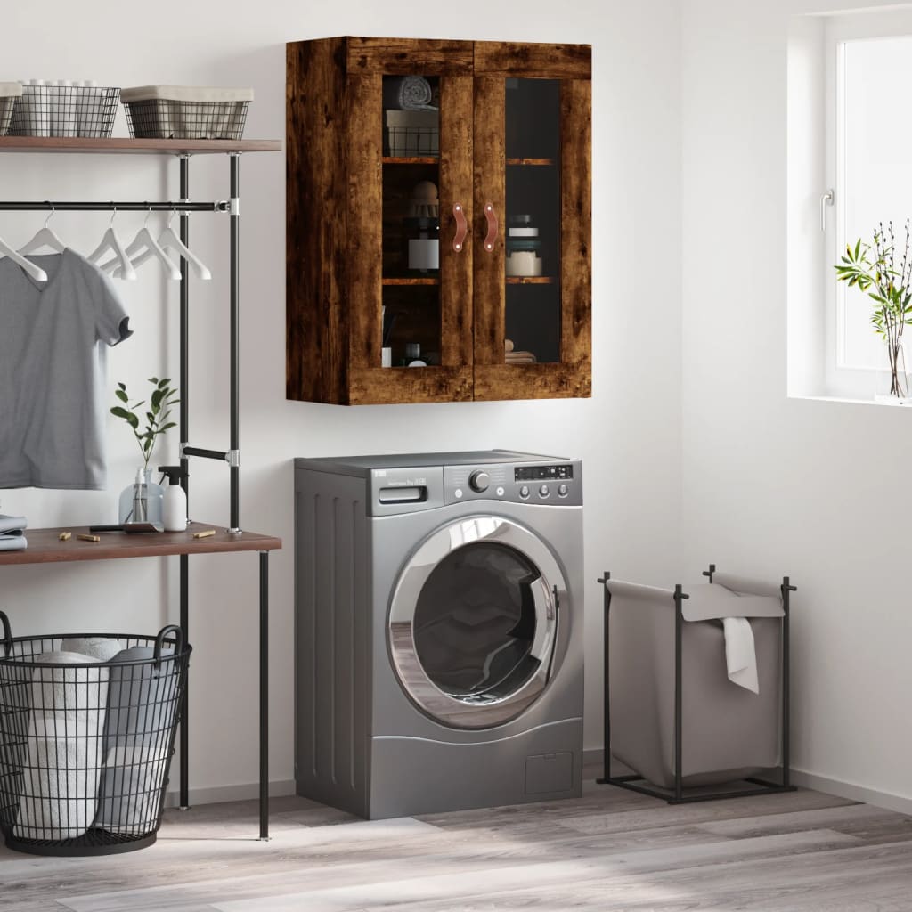 vidaXL Wall Mounted Cabinet Smoked Oak 69,5x34x90 cm