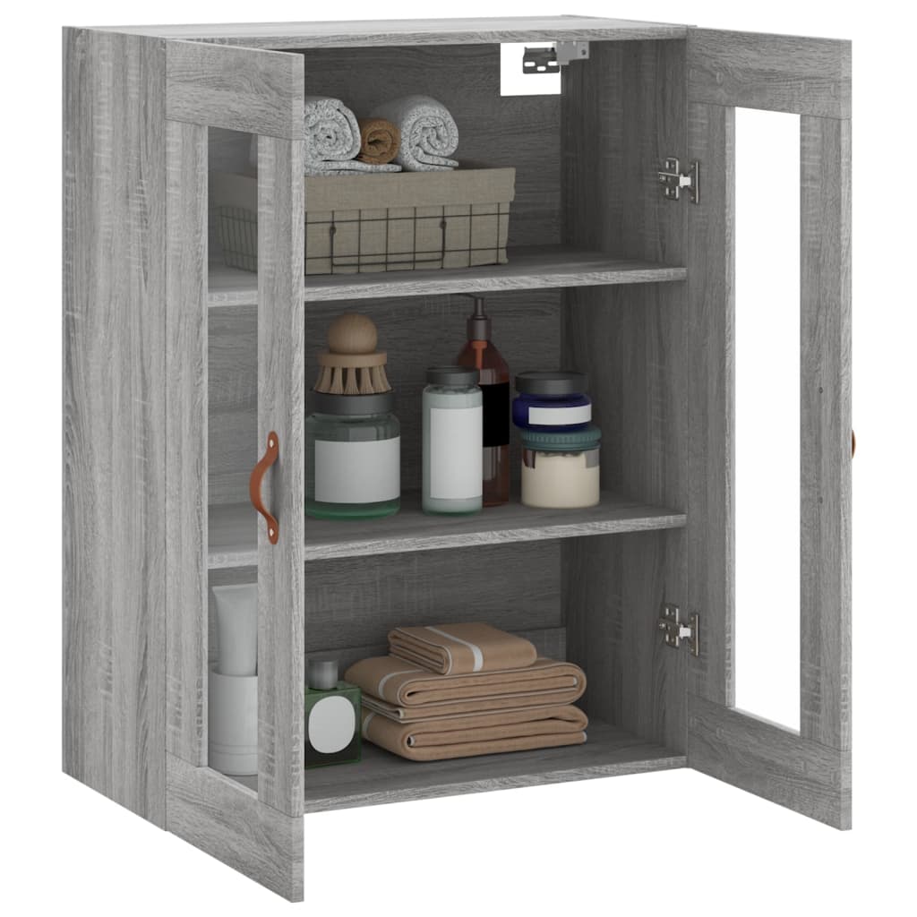 vidaXL Wall Mounted Cabinet Grey Sonoma 69,5x34x90 cm