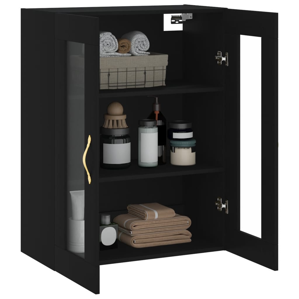 vidaXL Wall Mounted Cabinet Black 69.5x34x90 cm