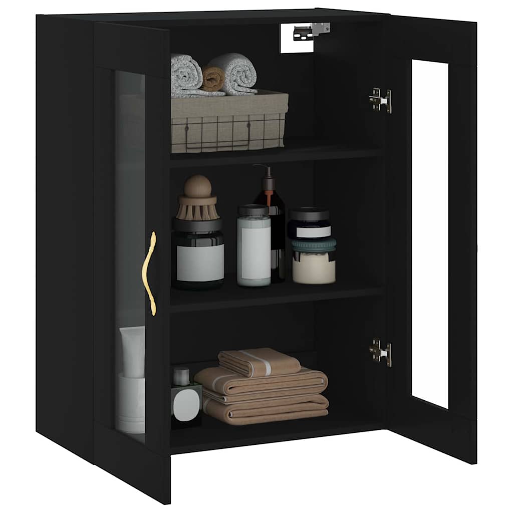 vidaXL Wall Mounted Cabinet Black 69,5x34x90 cm
