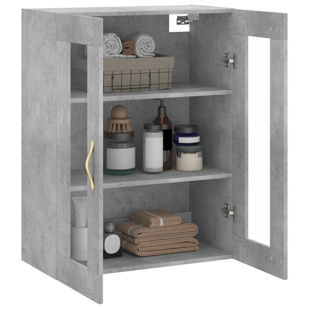 vidaXL Wall Mounted Cabinet Concrete Grey 69,5x34x90 cm