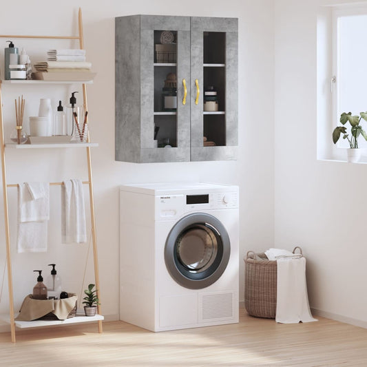 vidaXL Wall Mounted Cabinet Concrete Grey 69,5x34x90 cm