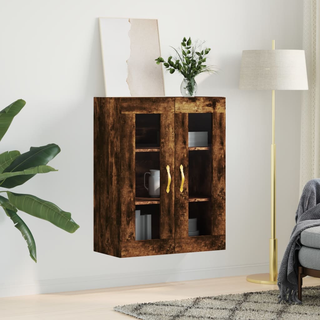 vidaXL Wall Mounted Cabinet Smoked Oak 69,5x34x90 cm