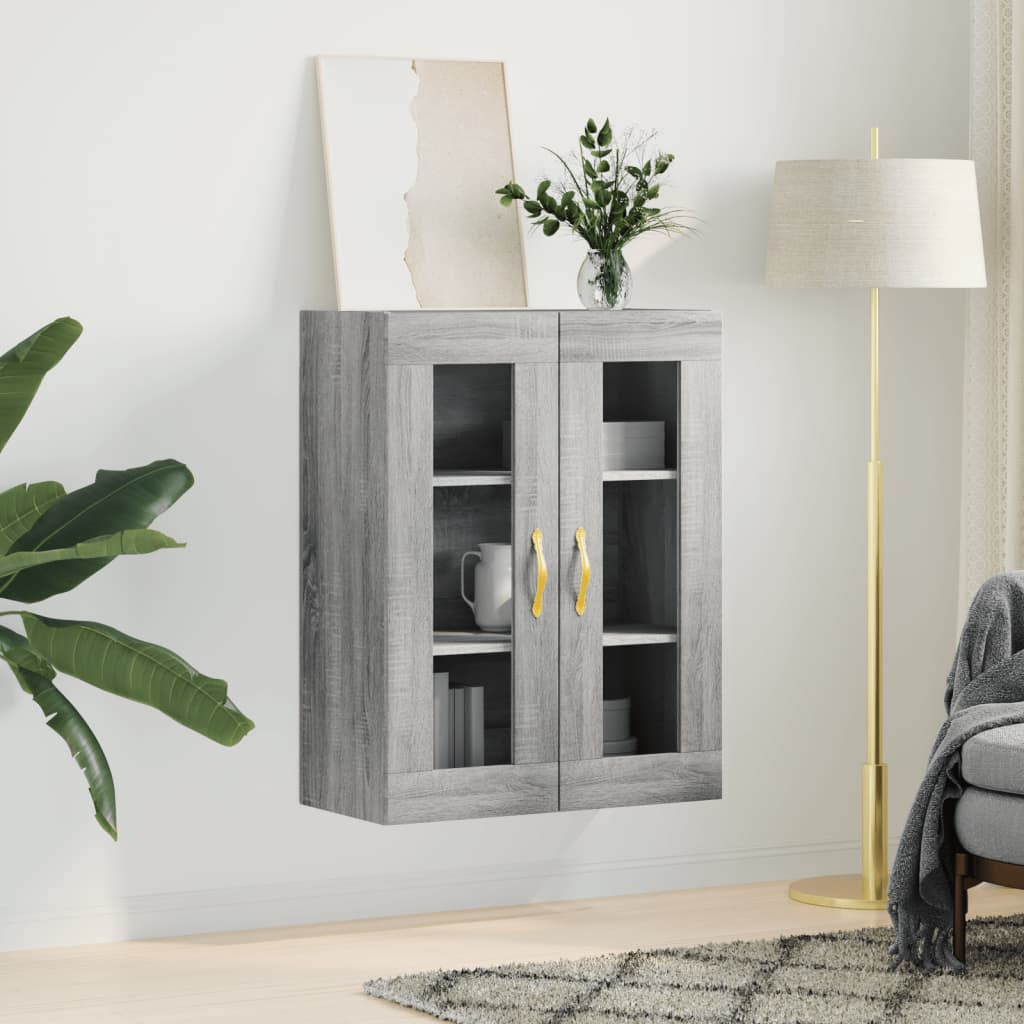 vidaXL Wall Mounted Cabinet Grey Sonoma 69,5x34x90 cm