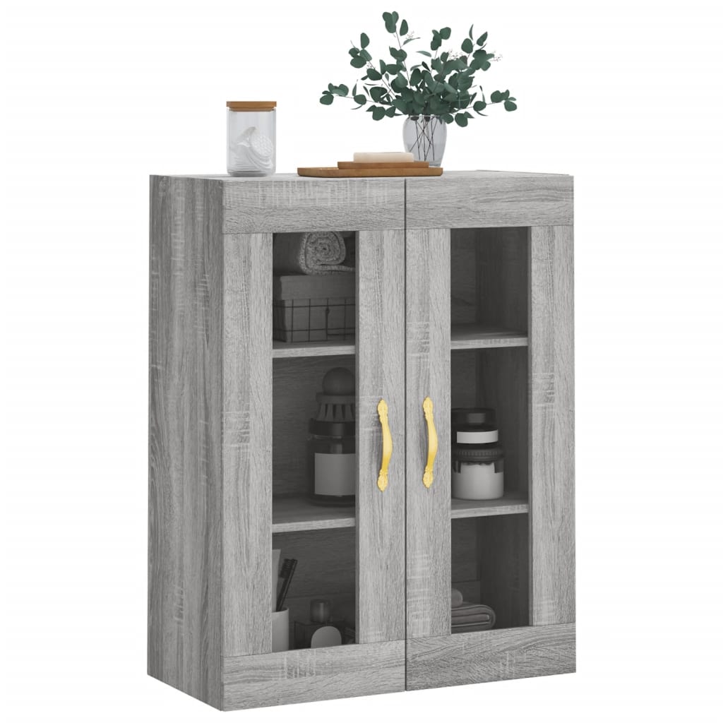 vidaXL Wall Mounted Cabinet Grey Sonoma 69,5x34x90 cm
