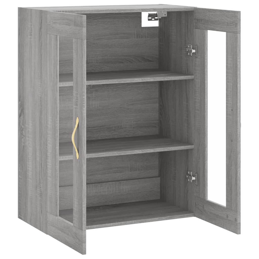 vidaXL Wall Mounted Cabinet Grey Sonoma 69,5x34x90 cm