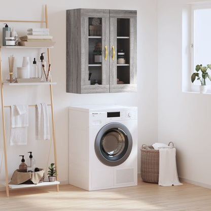 vidaXL Wall Mounted Cabinet Grey Sonoma 69,5x34x90 cm