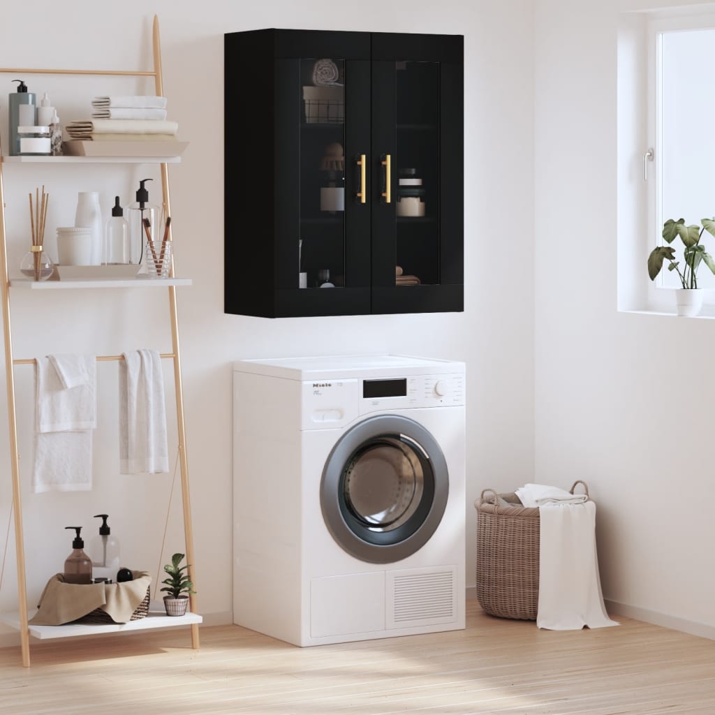 vidaXL Wall Mounted Cabinet Black 69,5x34x90 cm