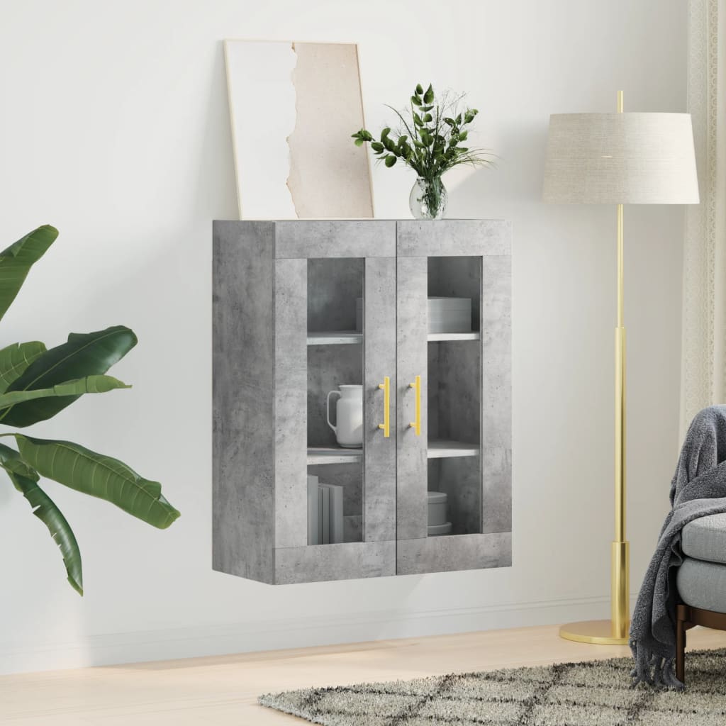 vidaXL Wall Mounted Cabinet Concrete Grey 69,5x34x90 cm