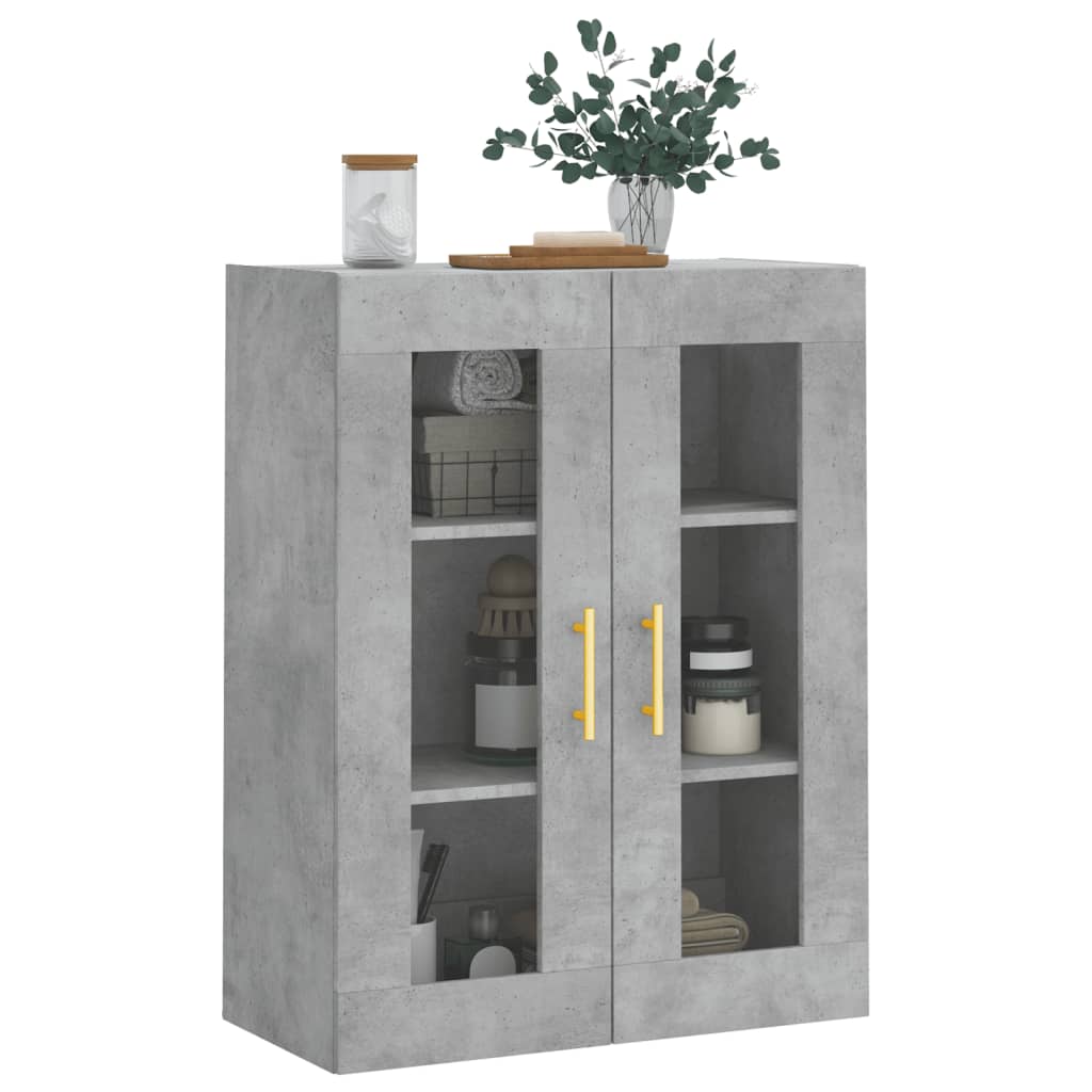 vidaXL Wall Mounted Cabinet Concrete Grey 69,5x34x90 cm