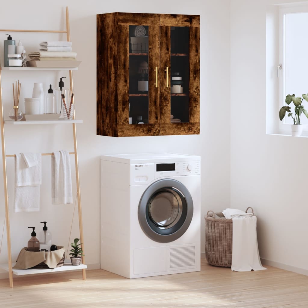 vidaXL Wall Mounted Cabinet Smoked Oak 69,5x34x90 cm