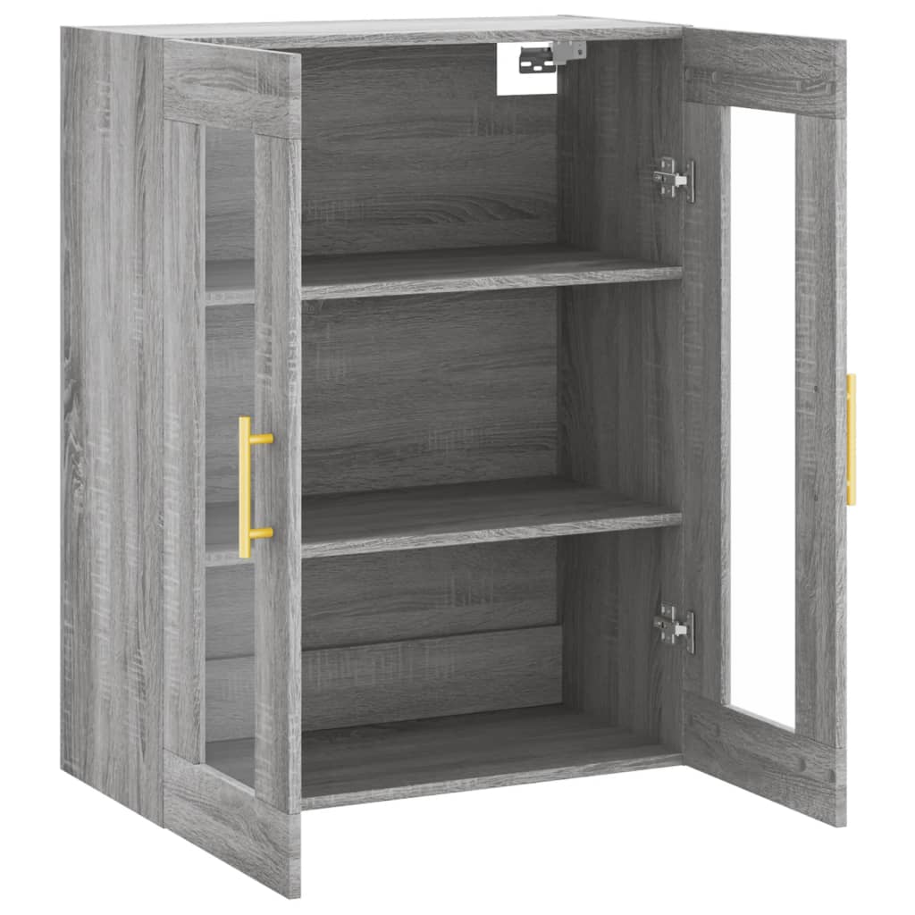 vidaXL Wall Mounted Cabinet Grey Sonoma 69,5x34x90 cm