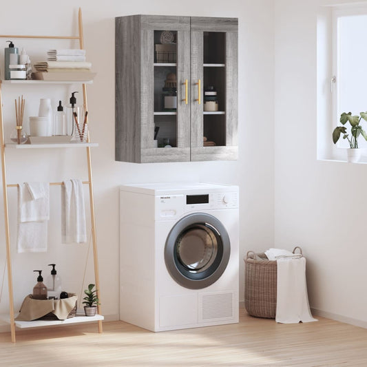 vidaXL Wall Mounted Cabinet Grey Sonoma 69,5x34x90 cm