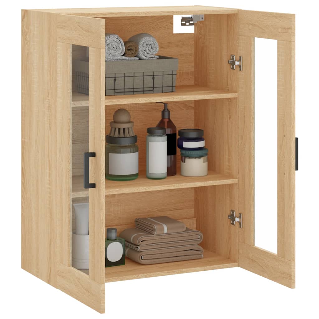 vidaXL Wall Mounted Cabinet Sonoma Oak 69,5x34x90 cm