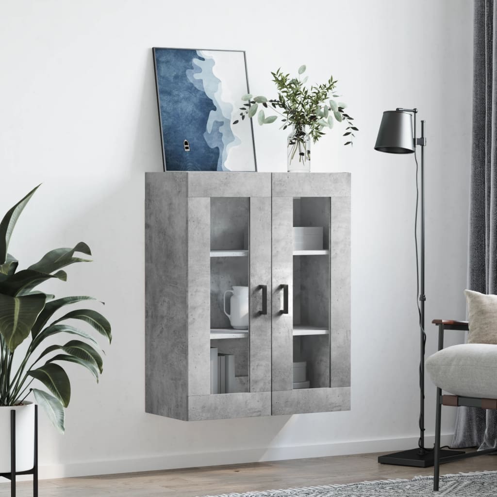 vidaXL Wall Mounted Cabinet Concrete Grey 69,5x34x90 cm