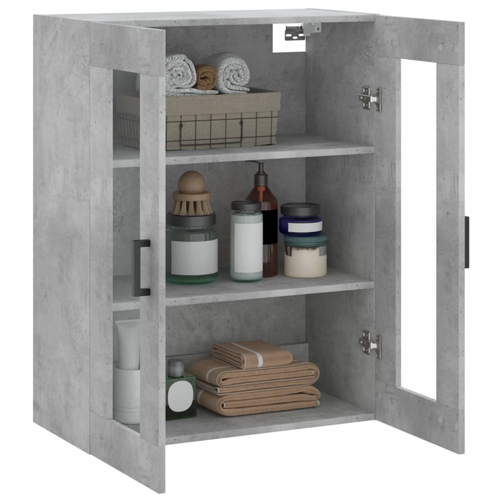 vidaXL Wall Mounted Cabinet Concrete Grey 69,5x34x90 cm