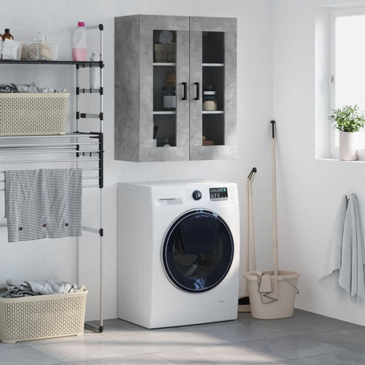 vidaXL Wall Mounted Cabinet Concrete Grey 69,5x34x90 cm